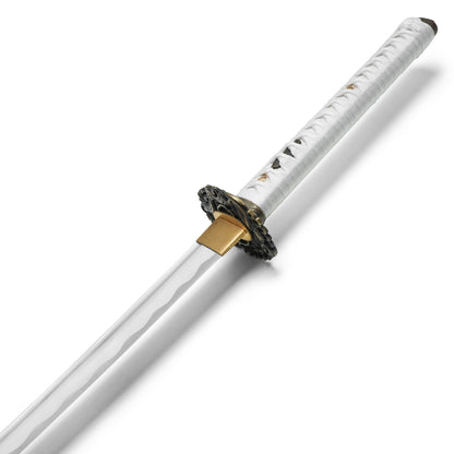 40" White Carbon Steel Katana | Hand-Forged Display Sword