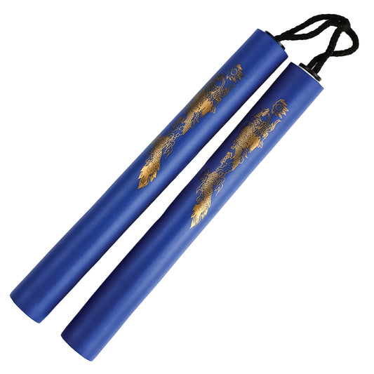12" Blue Dragon Foam Nunchaku | Martial Arts Training Weapon