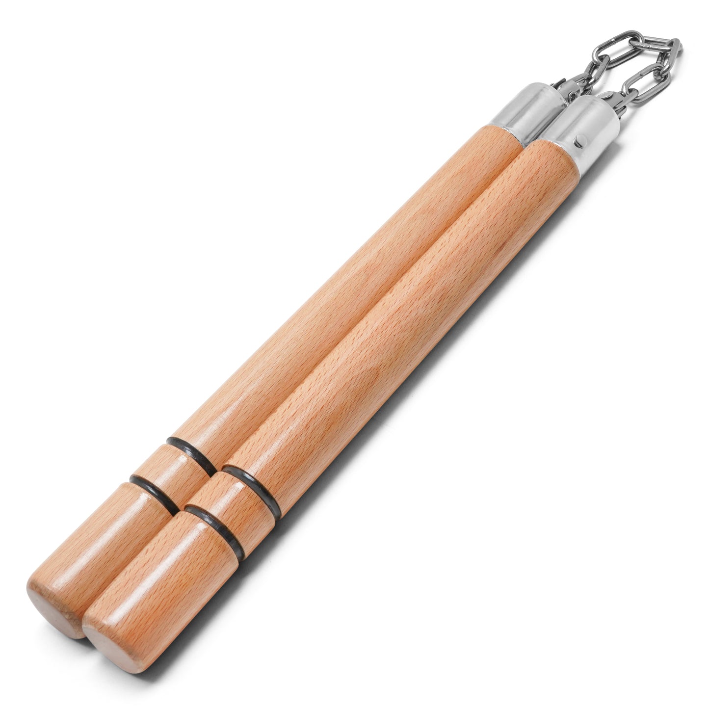 30.5" Natural Wood Chained | Practice Nunchucks