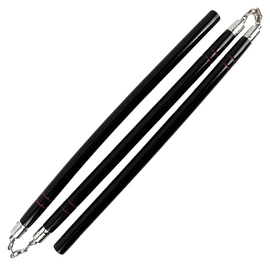 3-Section Black Wooden Staff | Martial Arts Training Weapon