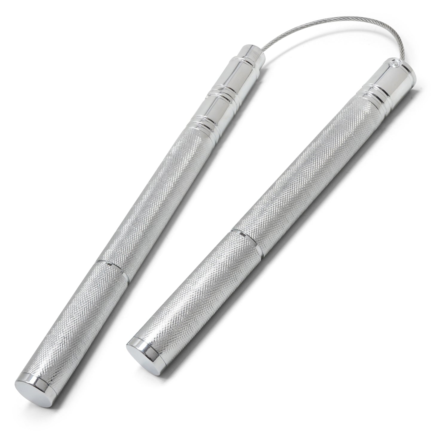 26" Chrome Wired Metal | Practice Nunchucks