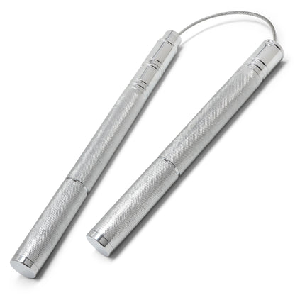 26" Chrome Wired Metal | Practice Nunchucks