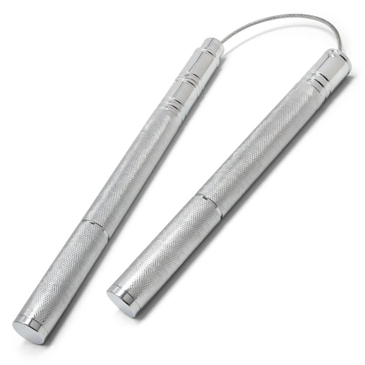 26" Chrome Wired Metal | Practice Nunchucks