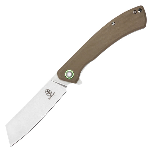 Buckshot Knives - 8.25" Tan Textured D2 Steel | Ball Bearing Pocket Knife