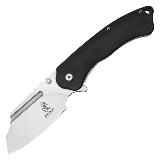 Buckshot Knives - 8” Black D2 Cleaver | Ball Bearing Pocket Knife