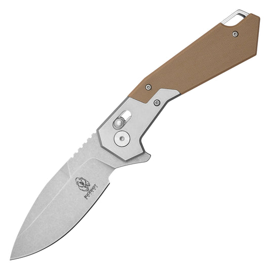 Buckshot Knives - 8.5" Tan D2 | Ball Bearing Pocket Knife