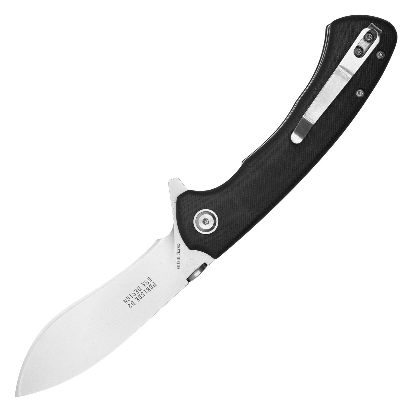 Buckshot Knives - 8.75" Black Textured D2 Steel | Ball Bearing Pocket Knife