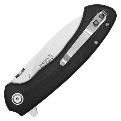 Buckshot Knives - 8.75" Black Textured D2 Steel | Ball Bearing Pocket Knife
