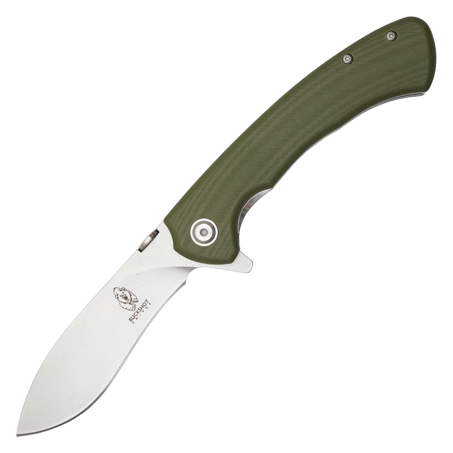 Buckshot Knives - 8.75” Green Textured D2 Steel | Ball Bearing Pocket Knife