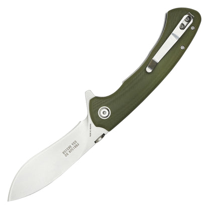 Buckshot Knives - 8.75” Green Textured D2 Steel | Ball Bearing Pocket Knife