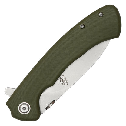 Buckshot Knives - 8.75” Green Textured D2 Steel | Ball Bearing Pocket Knife