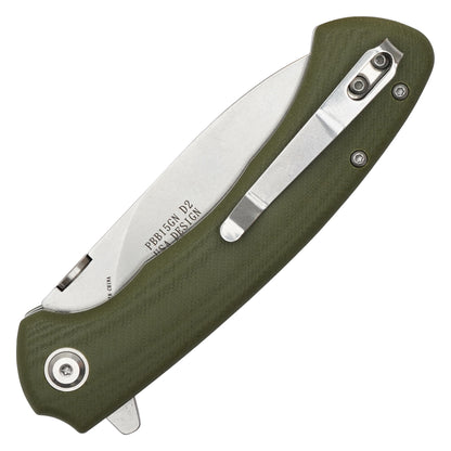 Buckshot Knives - 8.75” Green Textured D2 Steel | Ball Bearing Pocket Knife