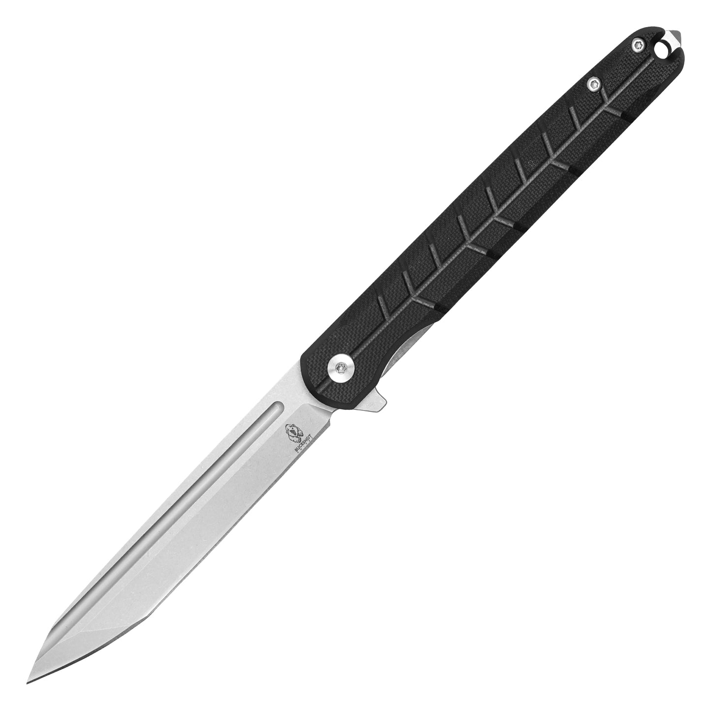 Buckshot Knives - 8.75" Black Slim | D2 Ball Bearing Pocket Knife