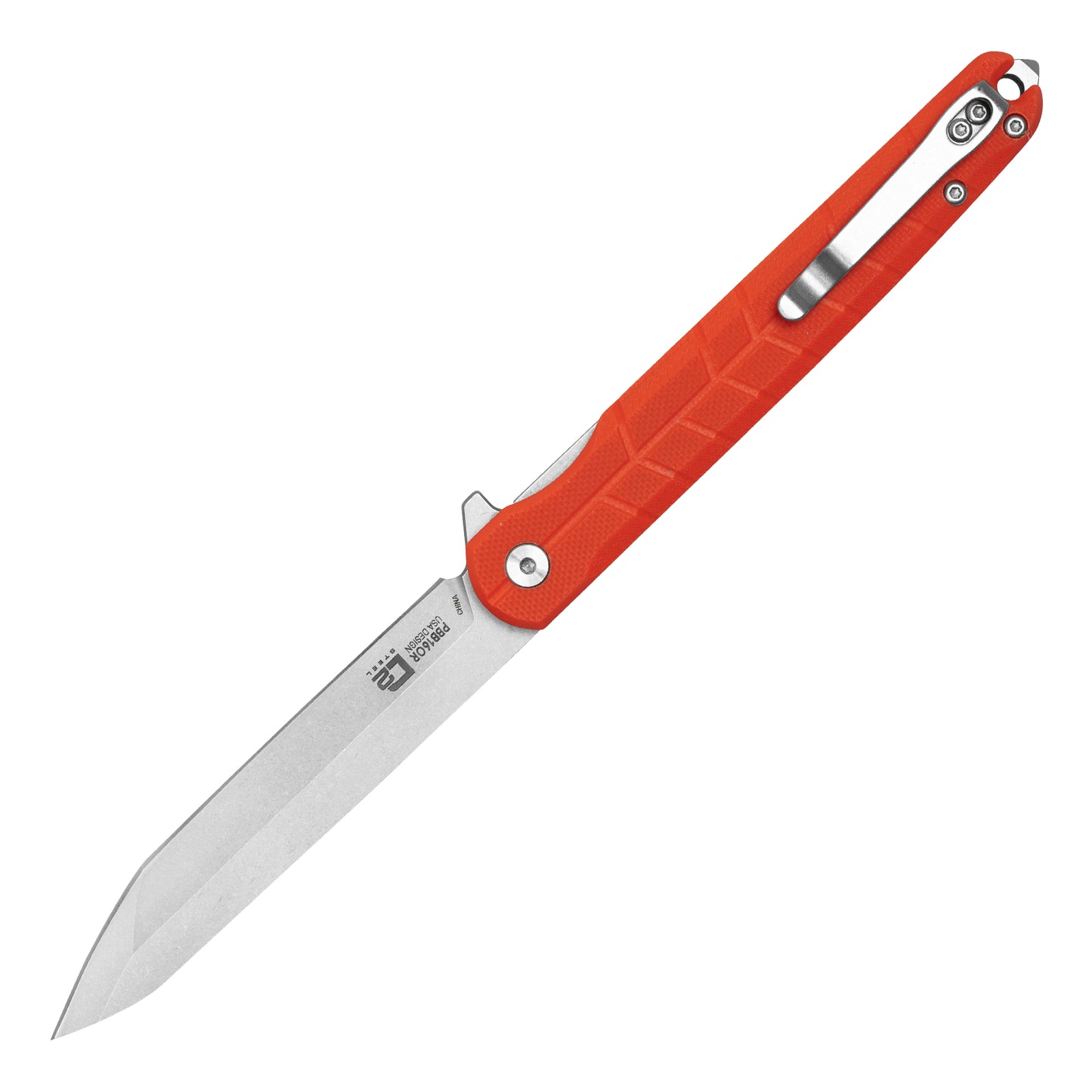 Buckshot Knives - 8.75" Orange Slim | D2 Ball Bearing Pocket Knife