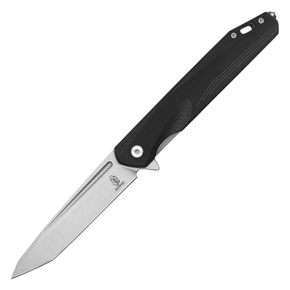 Buckshot Knives - 8.5" Black Slim D2 Tanto | Ball Bearing Pocket Knife