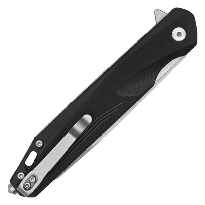 Buckshot Knives - 8.5" Black Slim D2 Tanto | Ball Bearing Pocket Knife