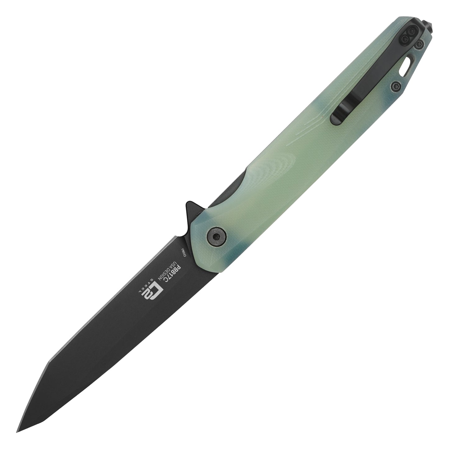 Buckshot Knives - 8.5" Translucent Slim D2 Tanto | Ball Bearing Pocket Knife