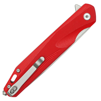 Buckshot Knives - 8.5" Red Slim D2 Tanto | Ball Bearing Pocket Knife