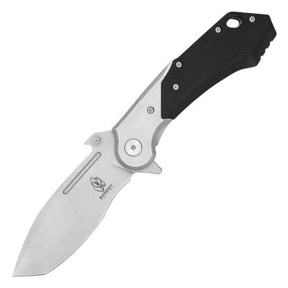 Buckshot Knives - 8.25" Black D2 Drop Point | Ball Bearing Pocket Knife