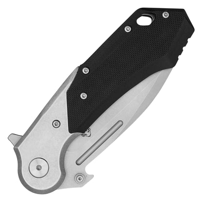 Buckshot Knives - 8.25" Black D2 Drop Point | Ball Bearing Pocket Knife