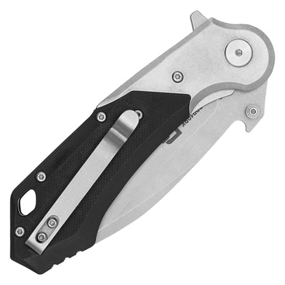 Buckshot Knives - 8.25" Black D2 Drop Point | Ball Bearing Pocket Knife