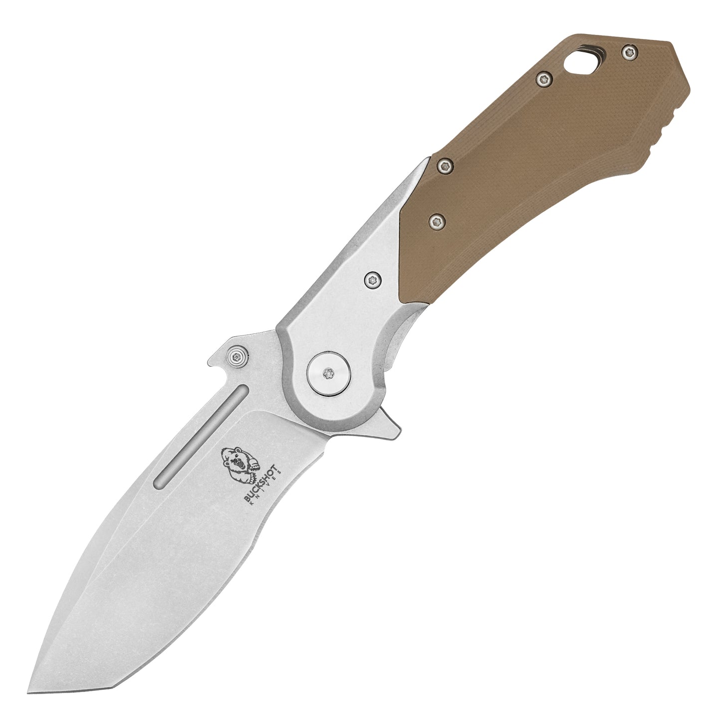 Buckshot Knives - 8.25" Desert D2 Drop Point | Ball Bearing Pocket Knife
