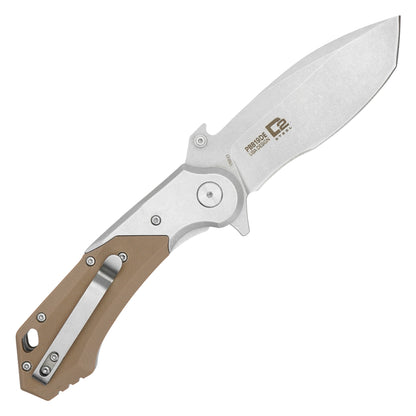 Buckshot Knives - 8.25" Desert D2 Drop Point | Ball Bearing Pocket Knife