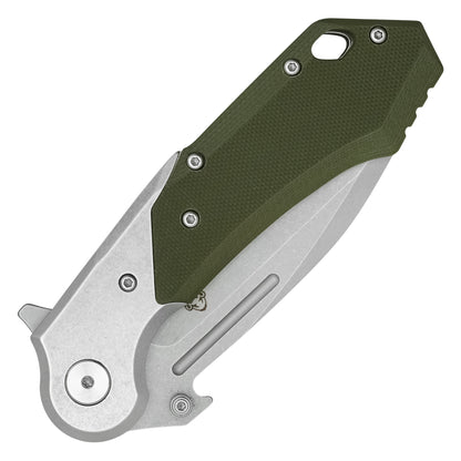 Buckshot Knives - 8.25" Green D2 Drop Point | Ball Bearing Pocket Knife
