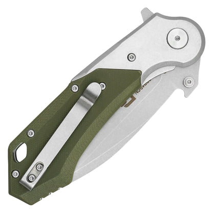 Buckshot Knives - 8.25" Green D2 Drop Point | Ball Bearing Pocket Knife