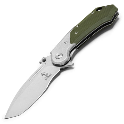 Buckshot Knives - 8.25" Green D2 Drop Point | Ball Bearing Pocket Knife