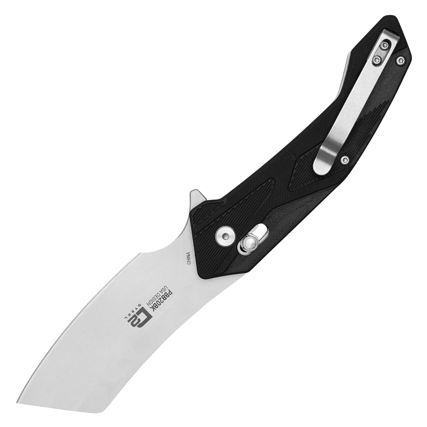 Buckshot Knives - 8" Black | D2 Pocket Cleaver Knife