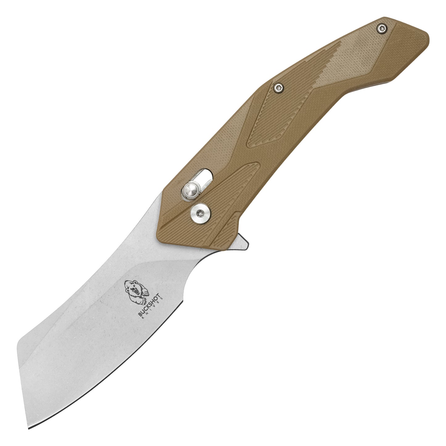 Buckshot Knives - 8" Desert Tan | D2 Pocket Cleaver Knife
