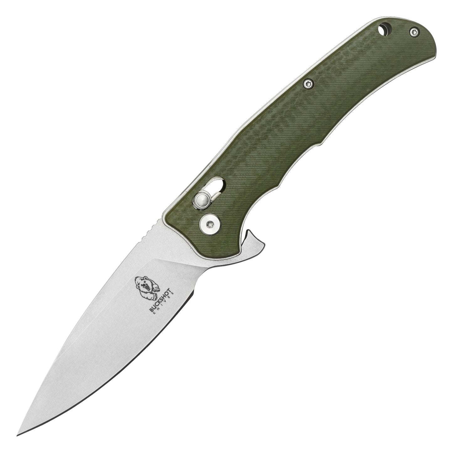 Buckshot Knives - 8.25" Green D2 Drop Point | Ball Bearing Pocket Knife