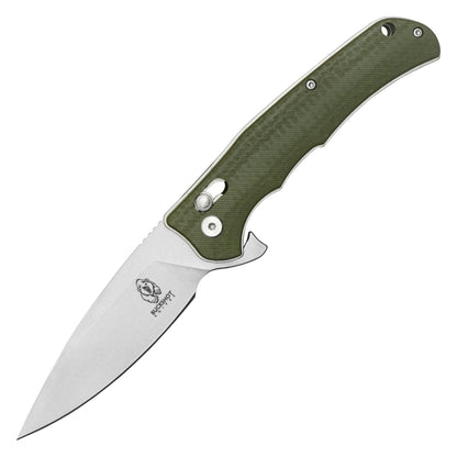 Buckshot Knives - 8.25" Green D2 Drop Point | Ball Bearing Pocket Knife