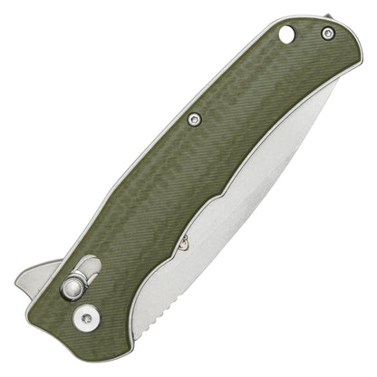 Buckshot Knives - 8.25" Green D2 Drop Point | Ball Bearing Pocket Knife