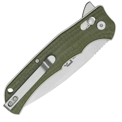 Buckshot Knives - 8.25" Green D2 Drop Point | Ball Bearing Pocket Knife