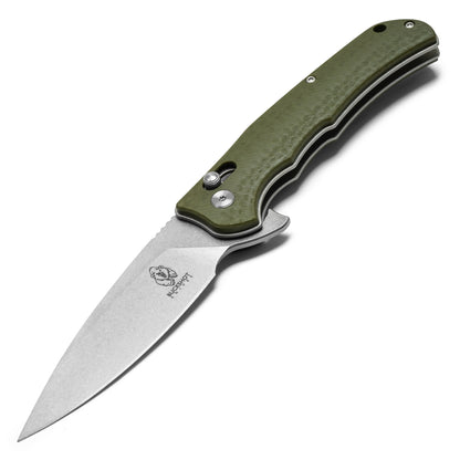 Buckshot Knives - 8.25" Green D2 Drop Point | Ball Bearing Pocket Knife