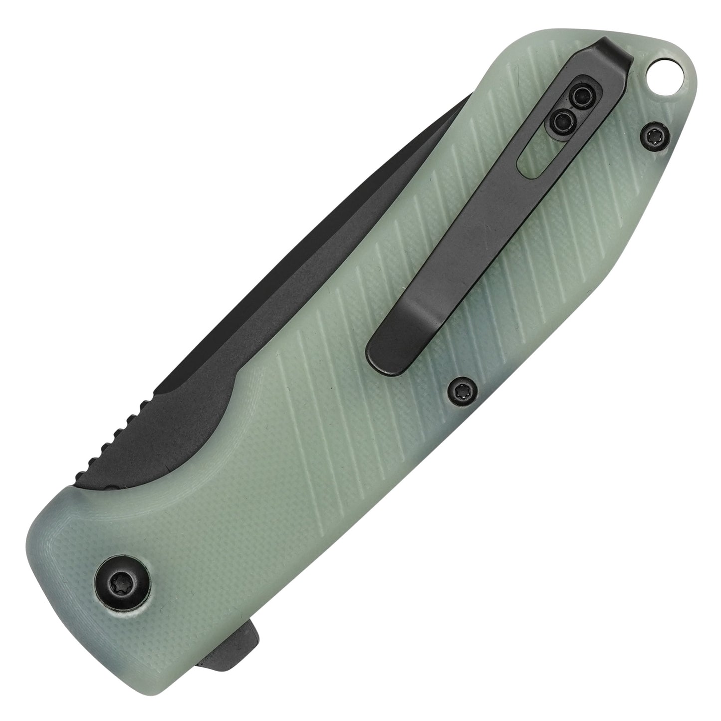 Buckshot Knives - 7.25" Black Translucent D2 Drop Point | Ball Bearing Pocket Knife