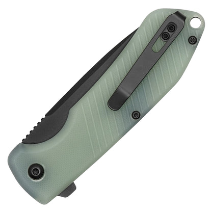 Buckshot Knives - 7.25" Black Translucent D2 Drop Point | Ball Bearing Pocket Knife