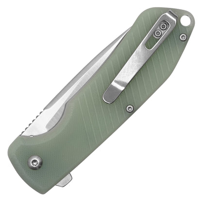 Buckshot Knives - 7.25" Chrome Translucent D2 Drop Point | Ball Bearing Pocket Knife