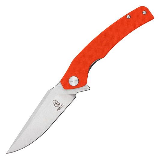 Buckshot Knives - 7.75" Orange D2 Drop Point | Ball Bearing Pocket Knife