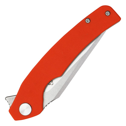 Buckshot Knives - 7.75" Orange D2 Drop Point | Ball Bearing Pocket Knife
