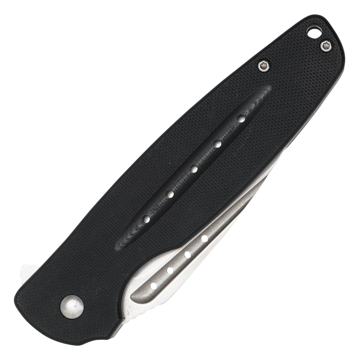 Buckshot Knives - 8.25" Black D2 Drop Point | Ball Bearing Pocket Knife