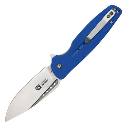 Buckshot Knives - 8.25" Blue D2 Drop Point | Ball Bearing Pocket Knife