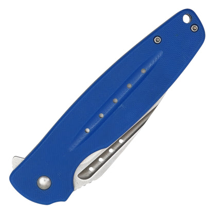 Buckshot Knives - 8.25" Blue D2 Drop Point | Ball Bearing Pocket Knife