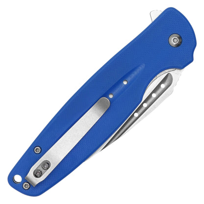 Buckshot Knives - 8.25" Blue D2 Drop Point | Ball Bearing Pocket Knife