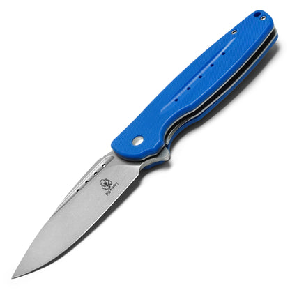 Buckshot Knives - 8.25" Blue D2 Drop Point | Ball Bearing Pocket Knife