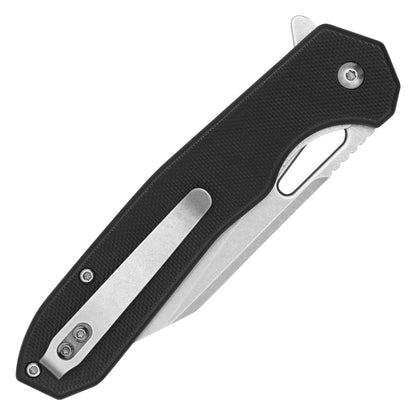 Buckshot Knives - 8.25" Black Perforated D2 | Ball Bearing Pocket Knife