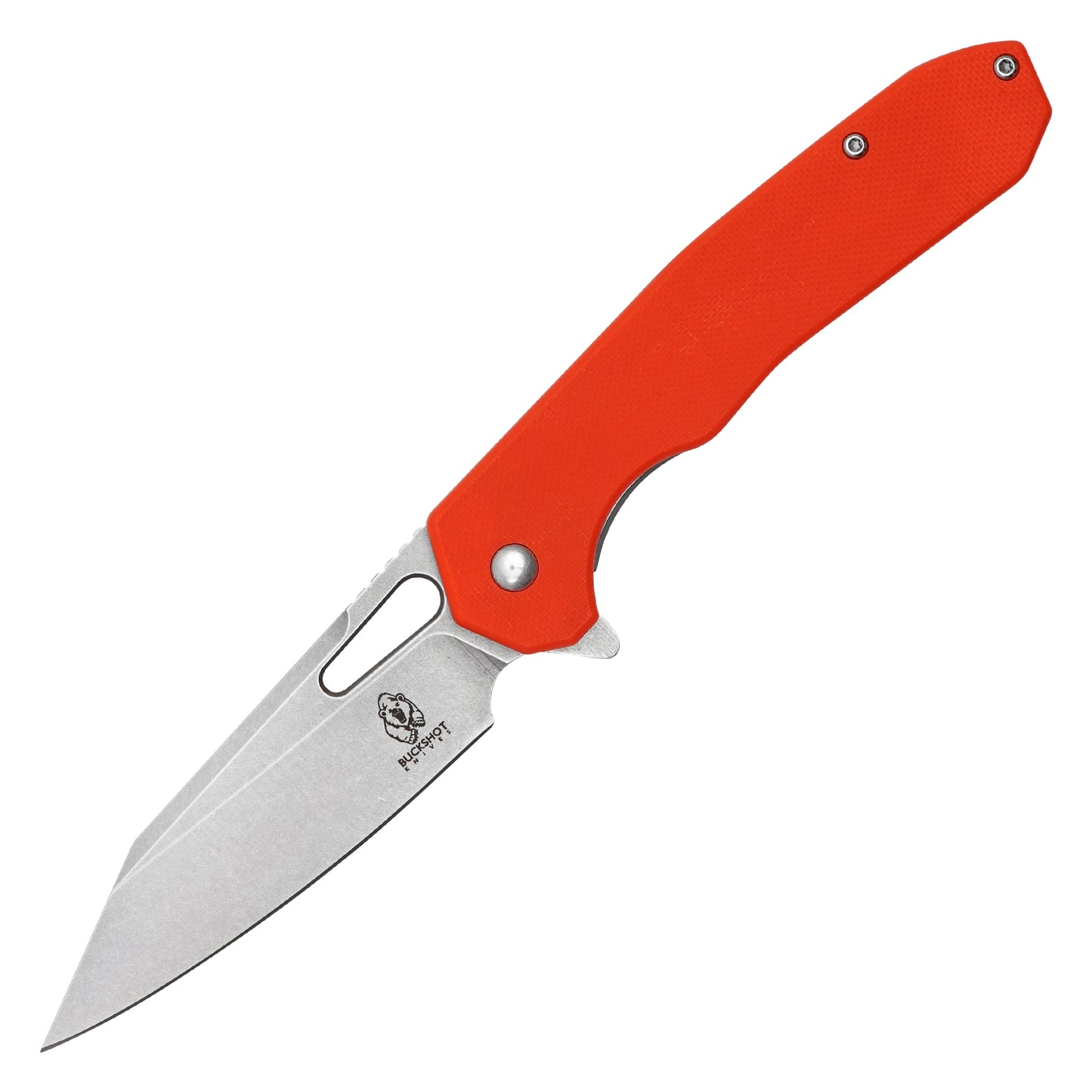 Buckshot Knives - 8.25" Orange Perforated D2 | Ball Bearing Pocket Knife
