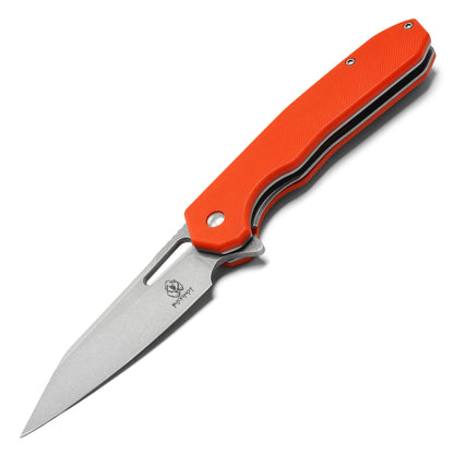 Buckshot Knives - 8.25" Orange Perforated D2 | Ball Bearing Pocket Knife